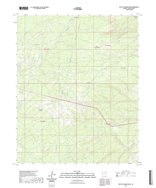 West of Window Rock Arizona US Topo Map Image