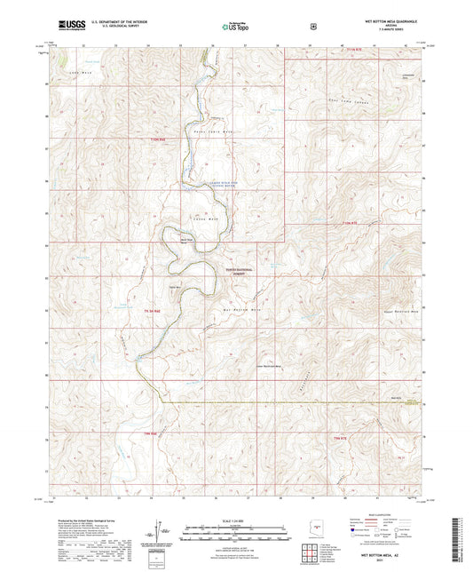 Wet Bottom Mesa Arizona US Topo Map Image