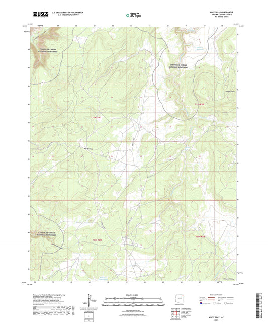 White Clay Arizona US Topo Map Image