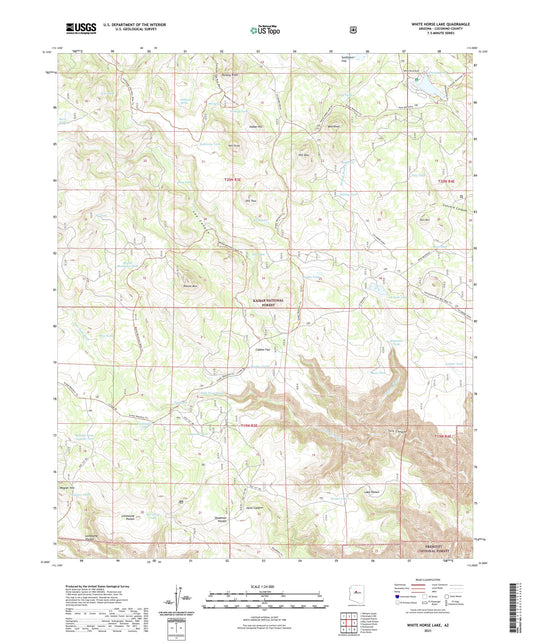White Horse Lake Arizona US Topo Map Image