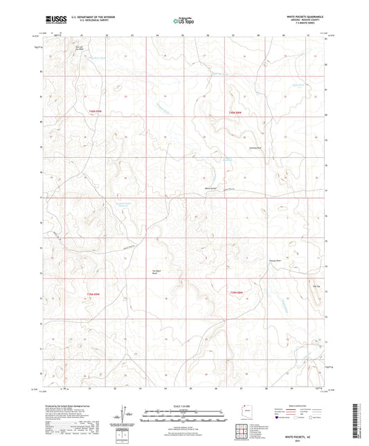White Pockets Arizona US Topo Map Image