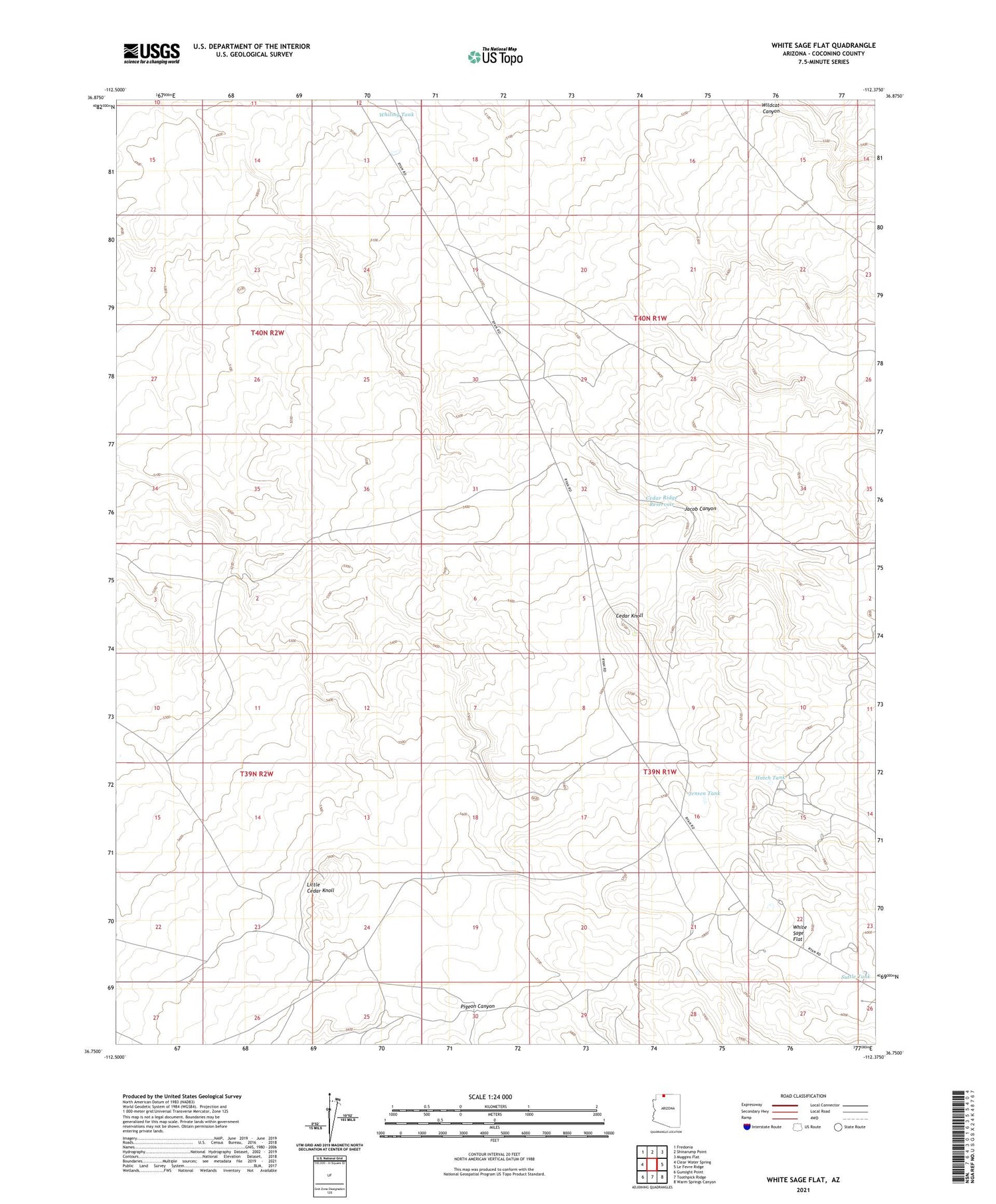 White Sage Flat Arizona US Topo Map Image