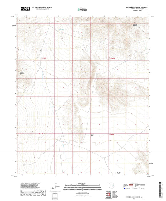 Whitlock Mountains NE Arizona US Topo Map Image