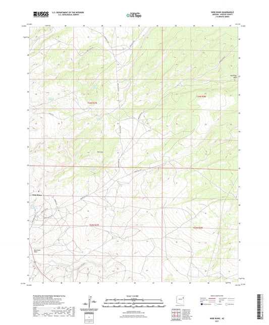 Wide Ruins Arizona US Topo Map Image