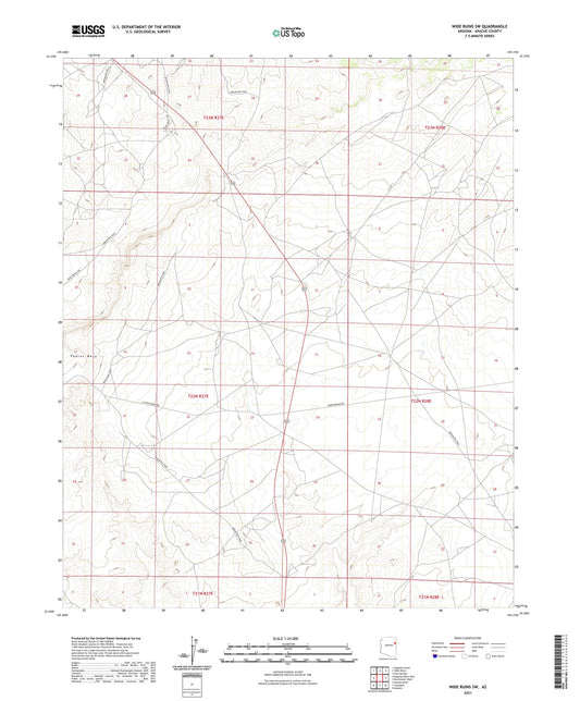 Wide Ruins SW Arizona US Topo Map Image