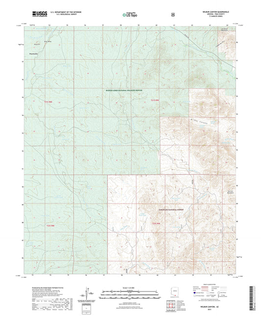 Wilbur Canyon Arizona US Topo Map Image