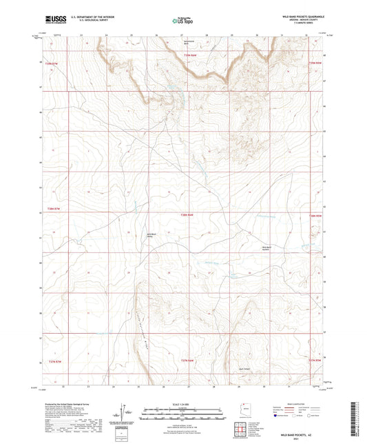 Wild Band Pockets Arizona US Topo Map Image