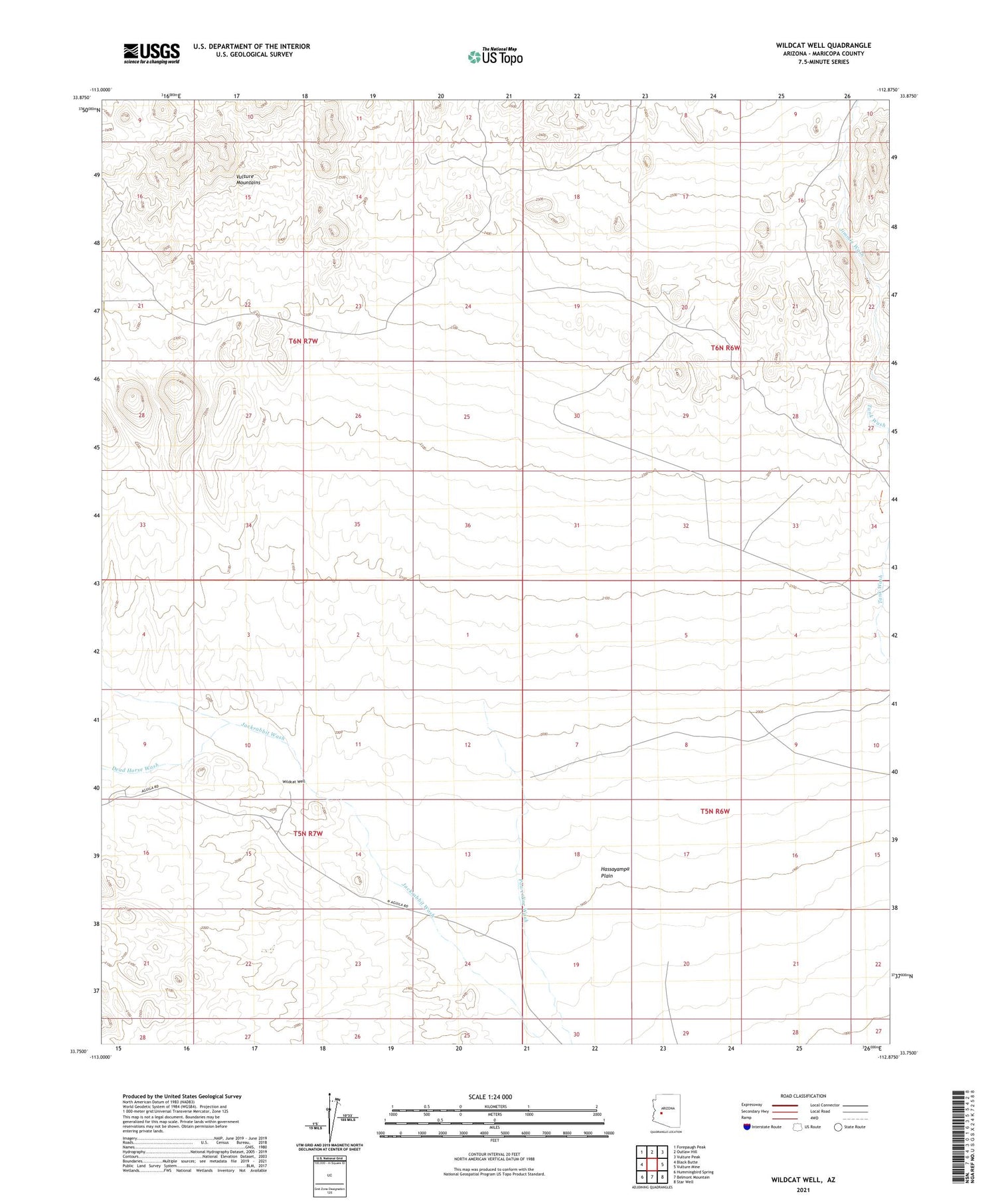 Wildcat Well Arizona US Topo Map Image