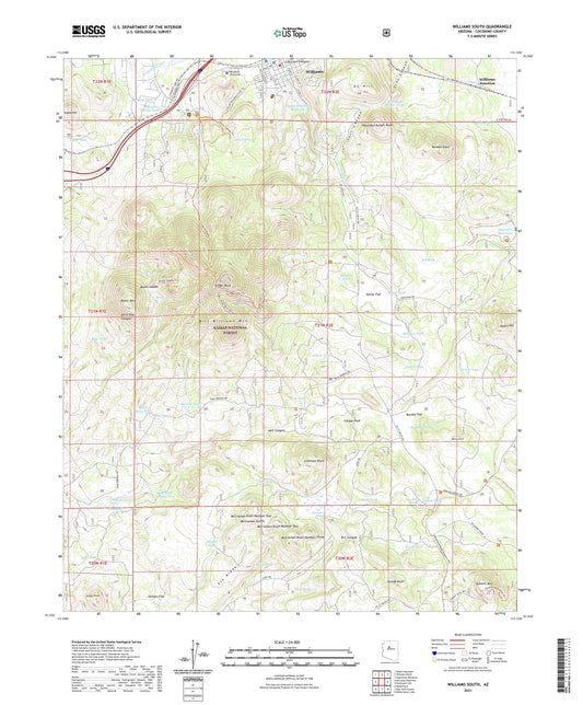 Williams South Arizona US Topo Map Image