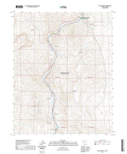 Willow Beach Arizona US Topo Map Image