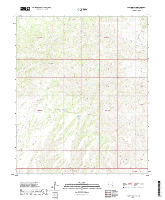 Willow Mountain Arizona US Topo Map Image