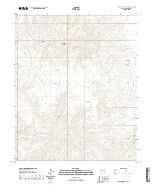 Willow Mountain SE Arizona US Topo Map Image