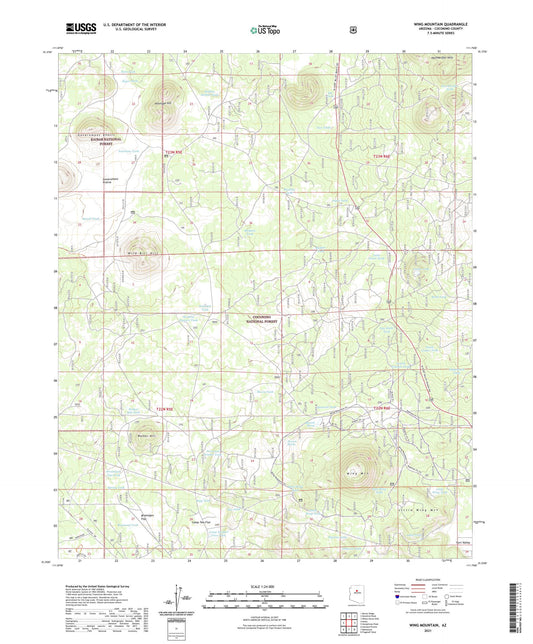 Wing Mountain Arizona US Topo Map Image