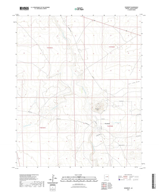 Woodruff Arizona US Topo Map Image