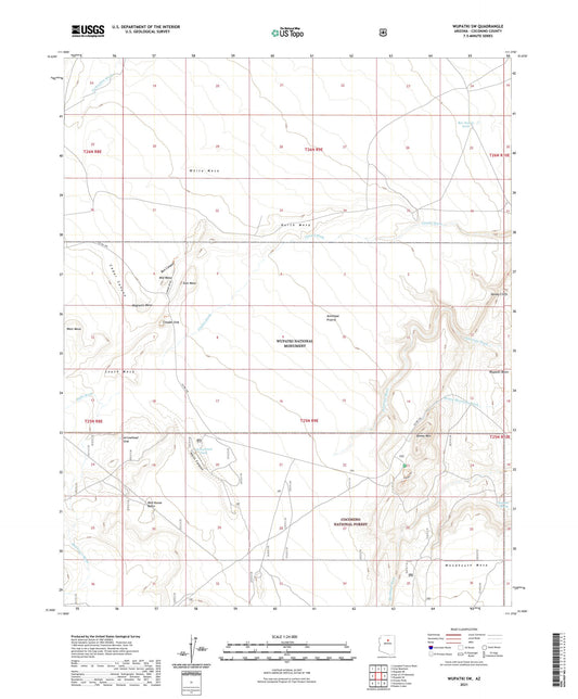 Wupatki SW Arizona US Topo Map Image