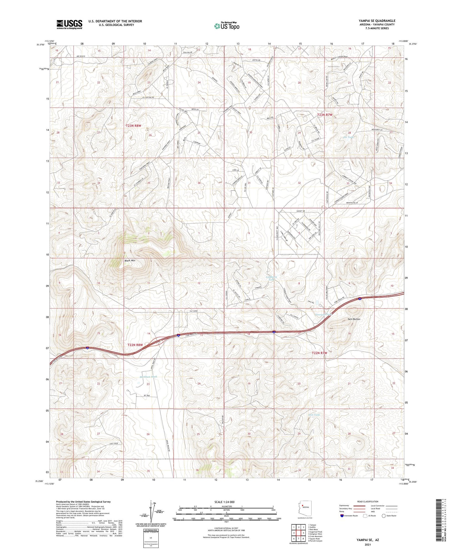 Yampai SE Arizona US Topo Map Image