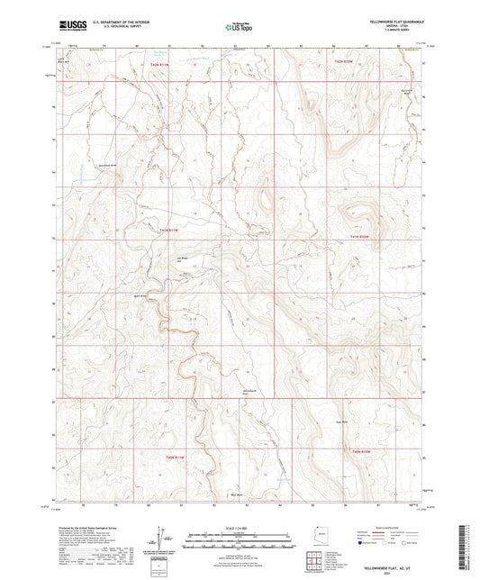 Yellowhorse Flat Arizona US Topo Map Image