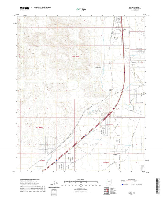 Yucca Arizona US Topo Map Image