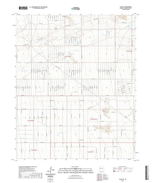 Yucca SE Arizona US Topo Map Image