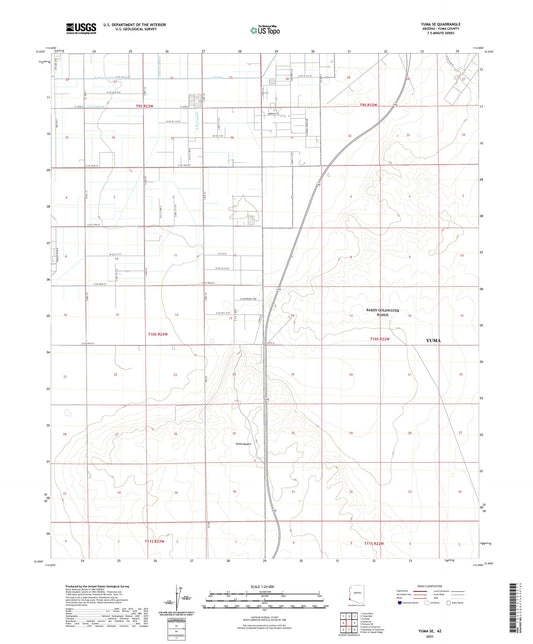 Yuma SE Arizona US Topo Map Image