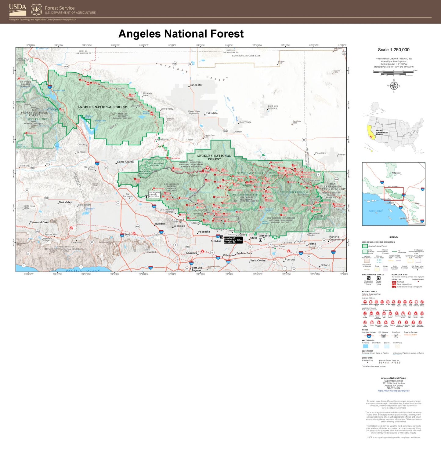 Angeles National Forest Map