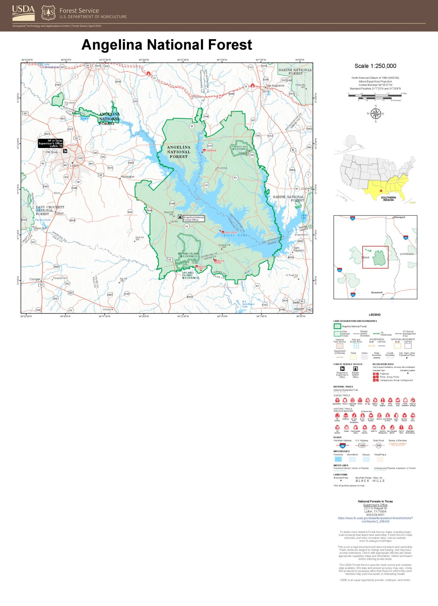 Angelina National Forest Map