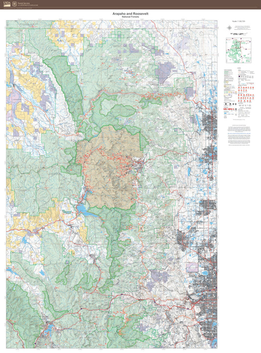 Arapaho and Roosevelt National Forests Map