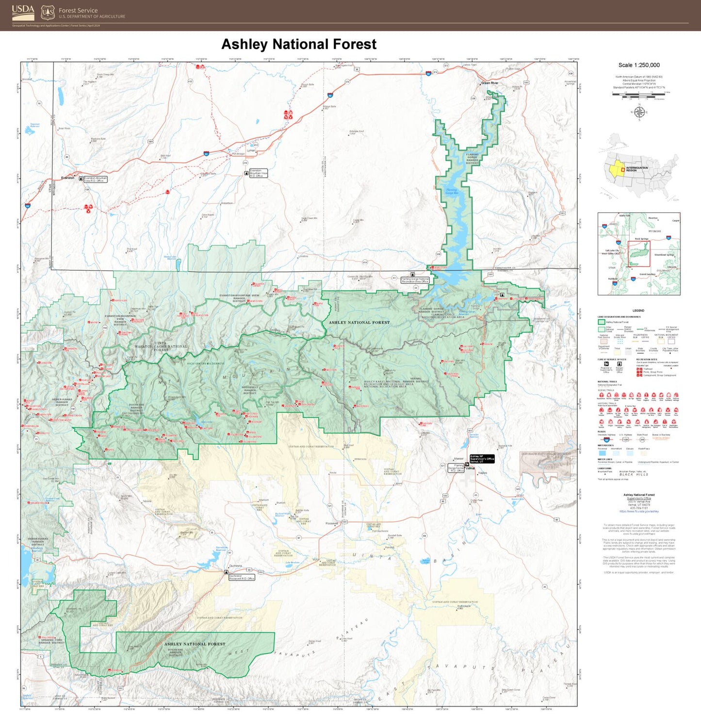 Ashley National Forest Map