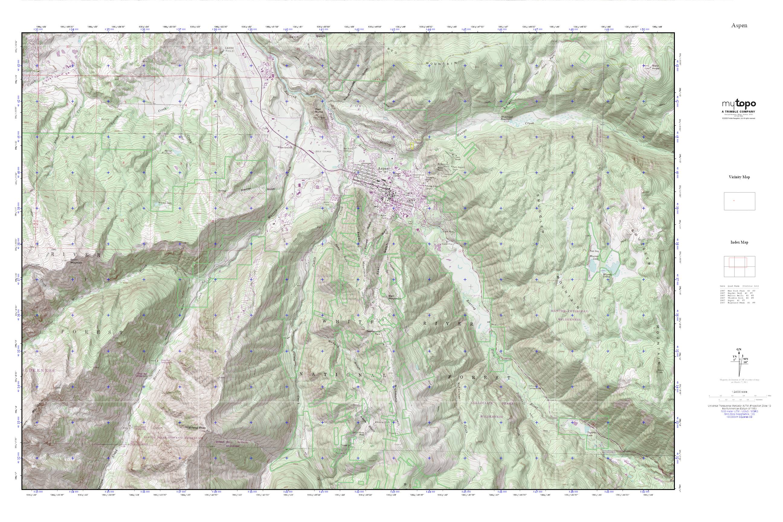 Aspen MyTopo Explorer Series Map – MyTopo Map Store