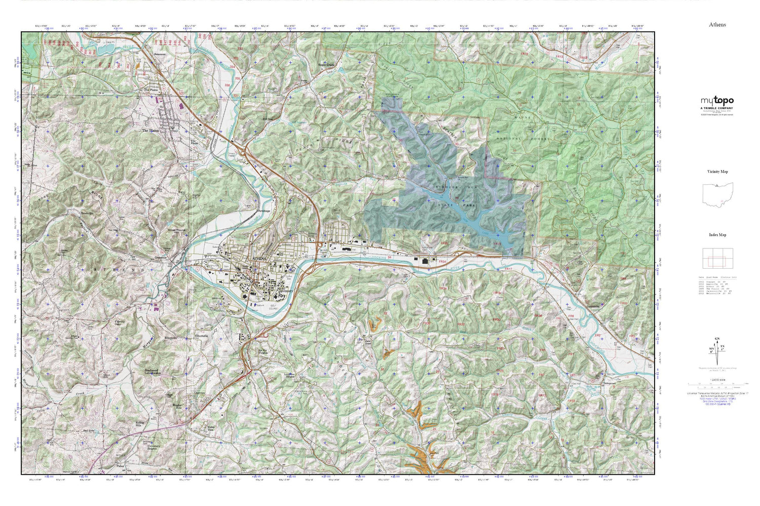 Athens MyTopo Explorer Series Map Image