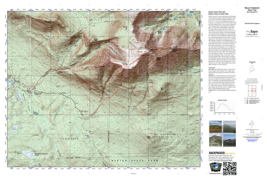 Mount Katahdin Map (Baxter State Park, Maine) Image