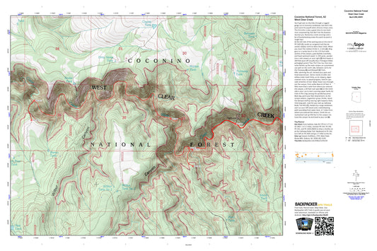 West Clear Creek Map (Coconino NF, Arizona) Image