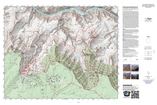 South Kaibab-Tonto-Bright Angel Map (Grand Canyon NP, Arizona) Image