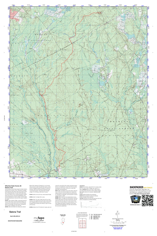 Batona Trail Map (New Jersey) Image