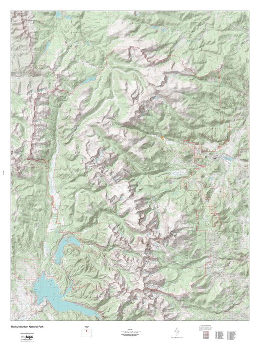 Rocky Mountain NP Wall Map (Rocky Mountain NP, Colorado) Image