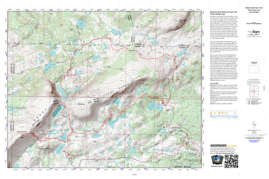 Snowy Range Loop Map (Medicine Bow NF, Wyoming) Image
