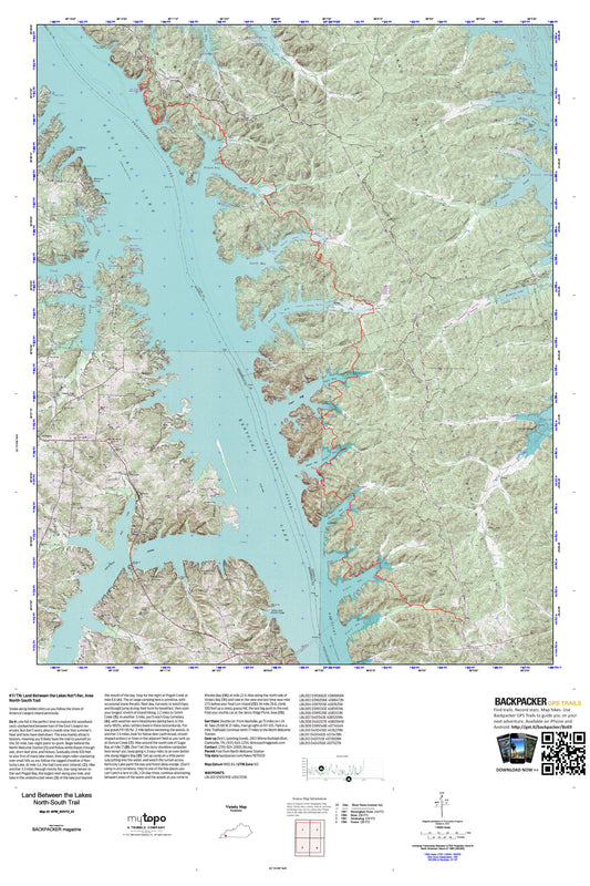 North-South Trail Map (Land Between the Lakes National Recreation Area, Kentucky) Image