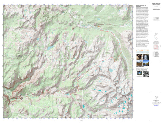 Lyell Canyon to Yosemite Valley Map (Yosemite NP, California) Image