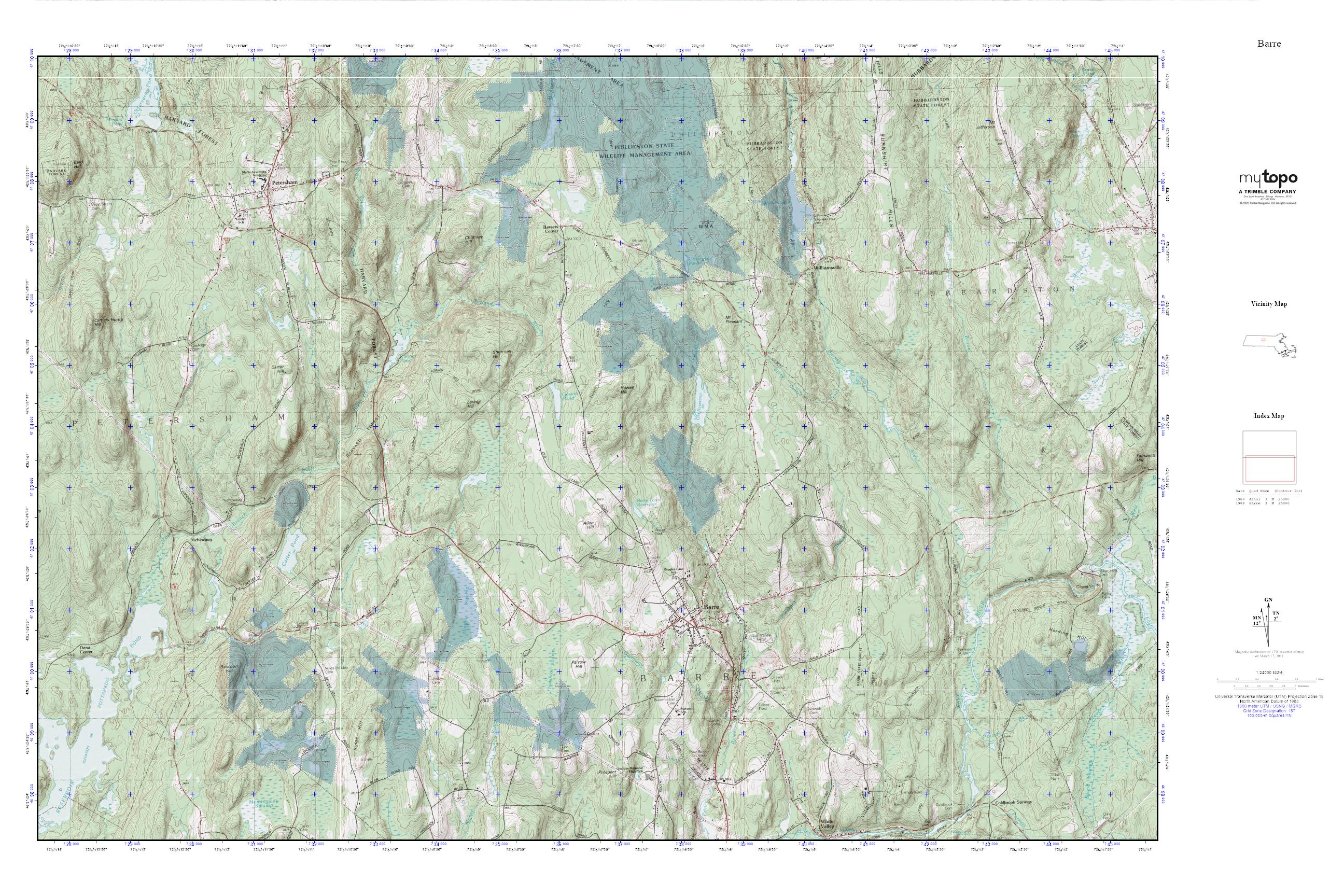 Barre MyTopo Explorer Series Map – MyTopo Map Store