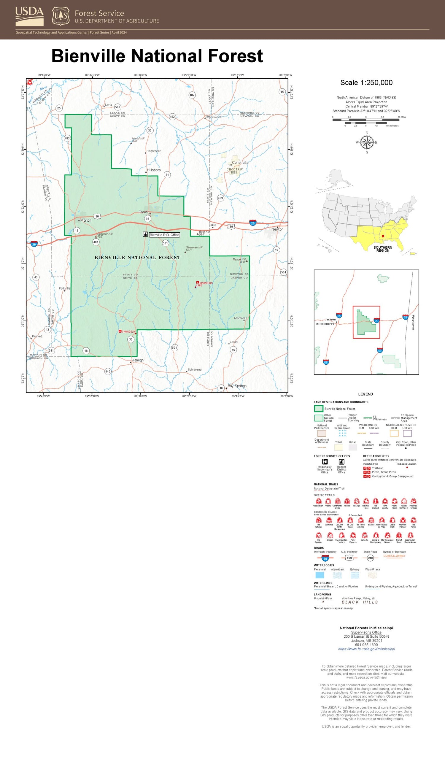 Bienville National Forest Map