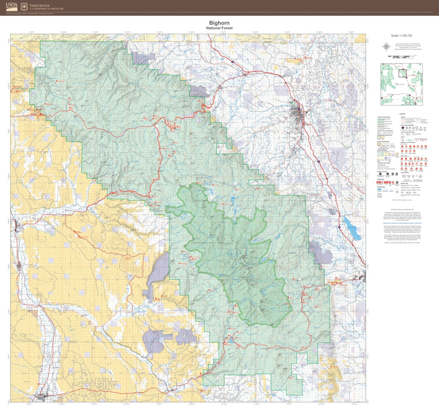 Bighorn National Forest Map