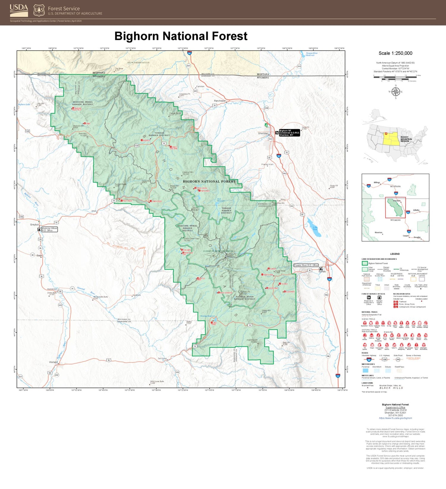 Bighorn National Forest Map