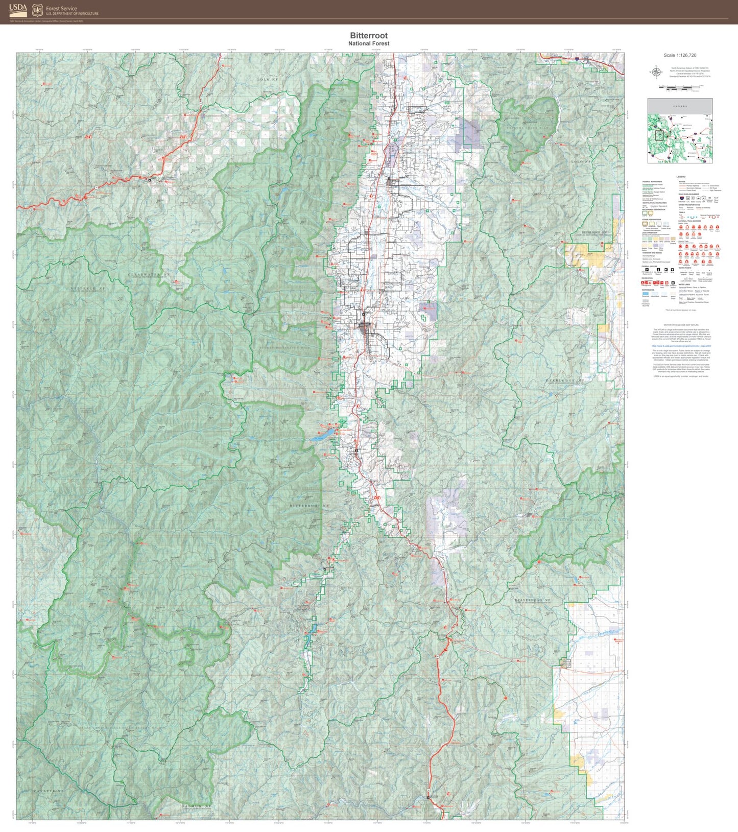 Bitterroot National Forest Map