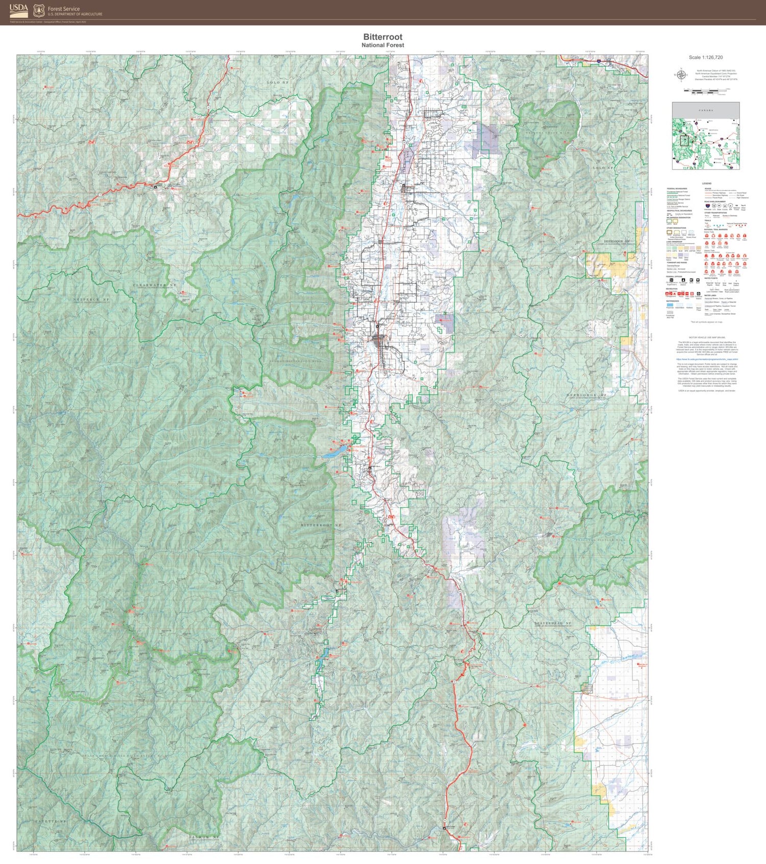 Bitterroot National Forest Map