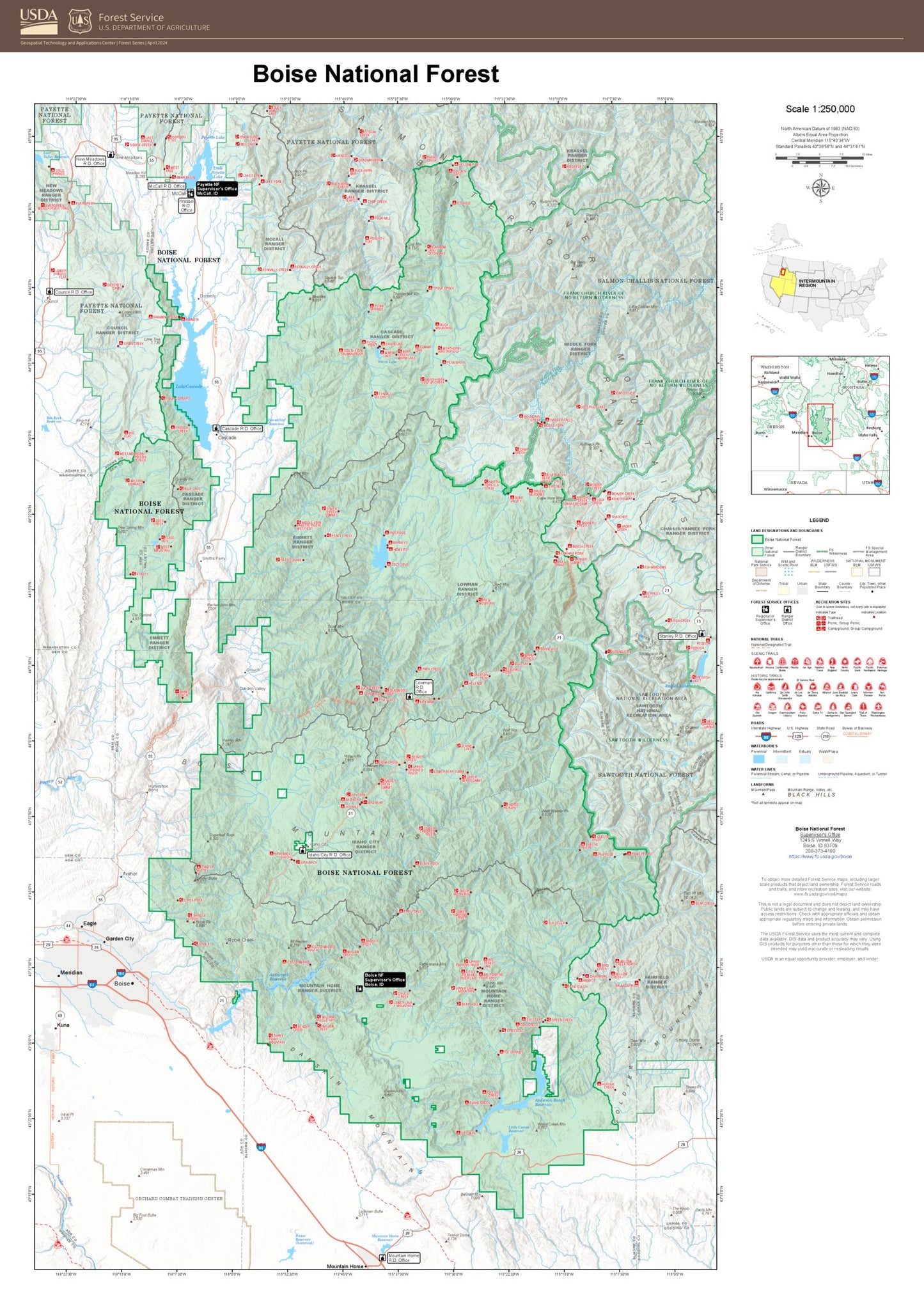 Boise National Forest Map