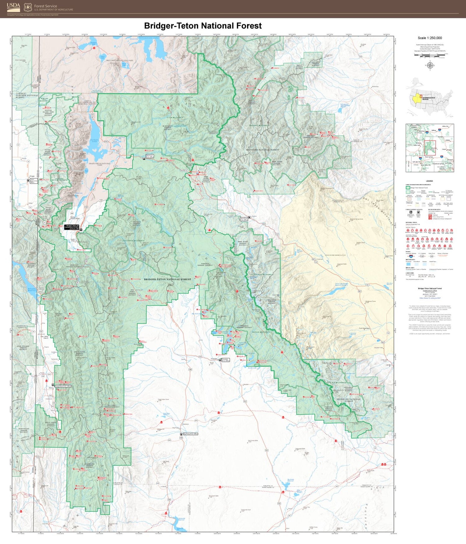 Bridger-Teton National Forest Map