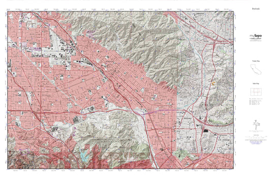 Burbank MyTopo Explorer Series Map Image