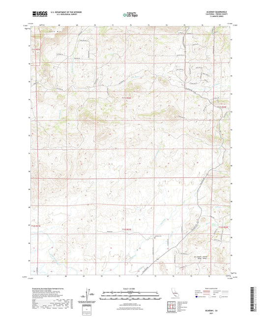 Academy California US Topo Map Image