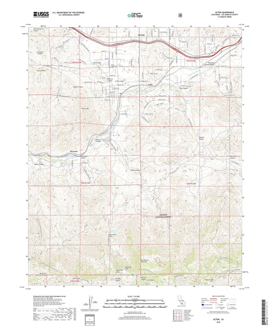 Acton California US Topo Map Image