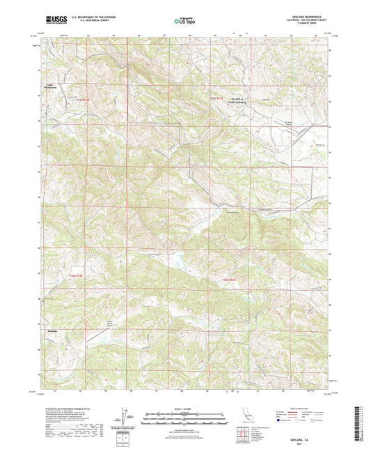 Adelaida California US Topo Map Image